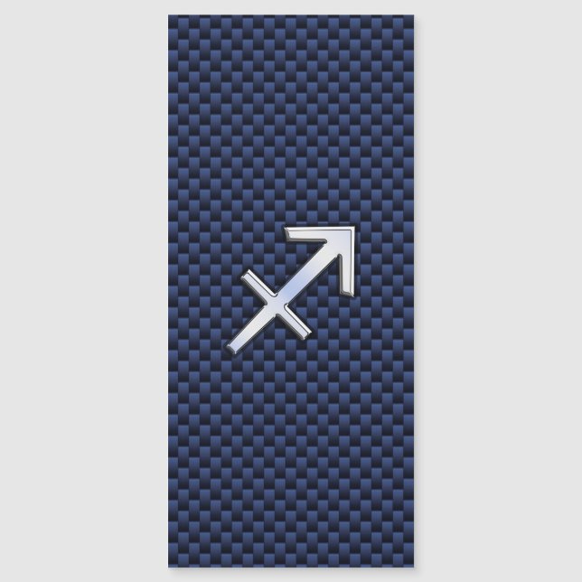 Sagittarius Zodiac Sign auf Navy Carbon Fibre Prin Magnetkarte (Vorderseite)