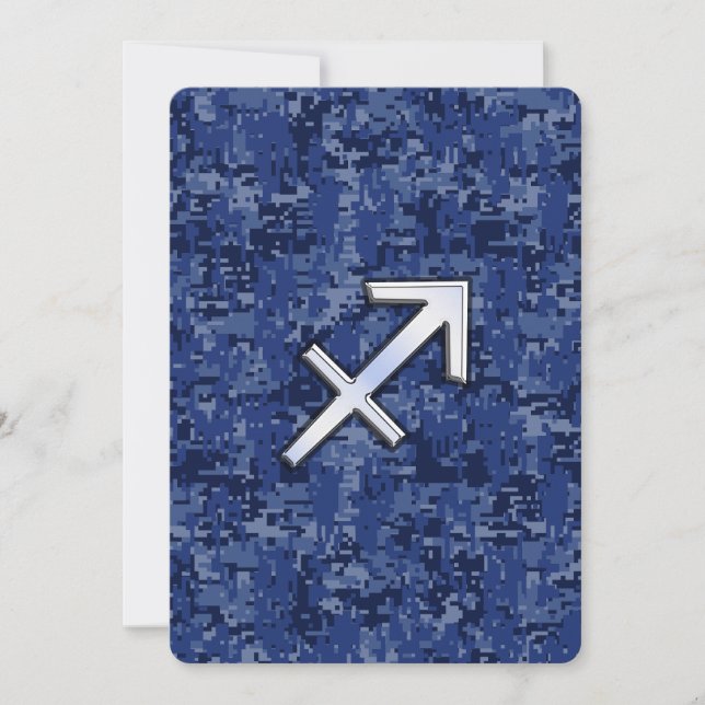 Sagittarius Zodiac Sign auf Navy Digital Camouflag (Vorderseite)
