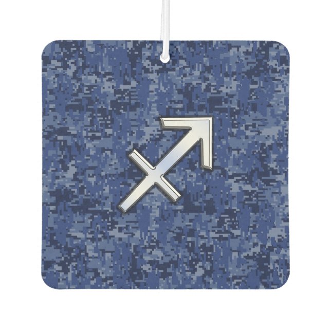 Sagittarius Zodiac Sign auf Navy Digital Camouflag Autolufterfrischer (Vorderseite)