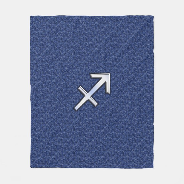 Sagittarius Zodiac Sign auf Navy Digital Camouflag Fleecedecke (Vorderseite)
