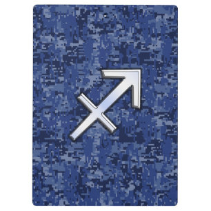 Sagittarius Zodiac Sign auf Navy Digital Camouflag Klemmbrett