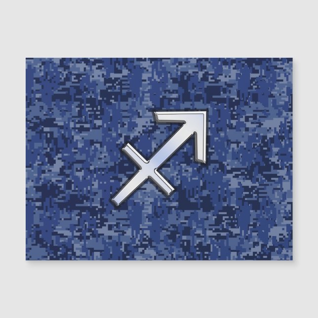 Sagittarius Zodiac Sign auf Navy Digital Camouflag Magnetkarte (Vorderseite)