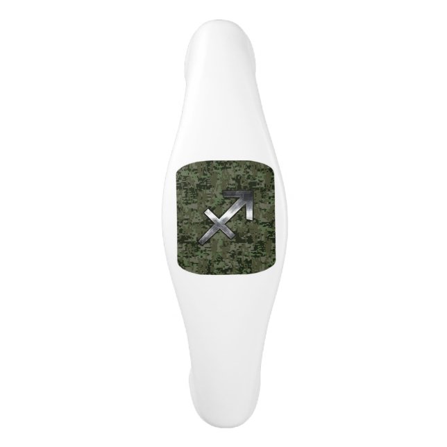 Sagittarius Zodiac Sign auf Woodland Camouflage Keramik Schrankknauf (Vorderseite)