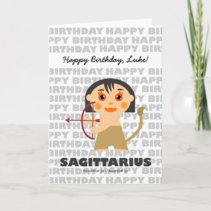 Sagittarius Zodiac Sign Birthday Card Karte