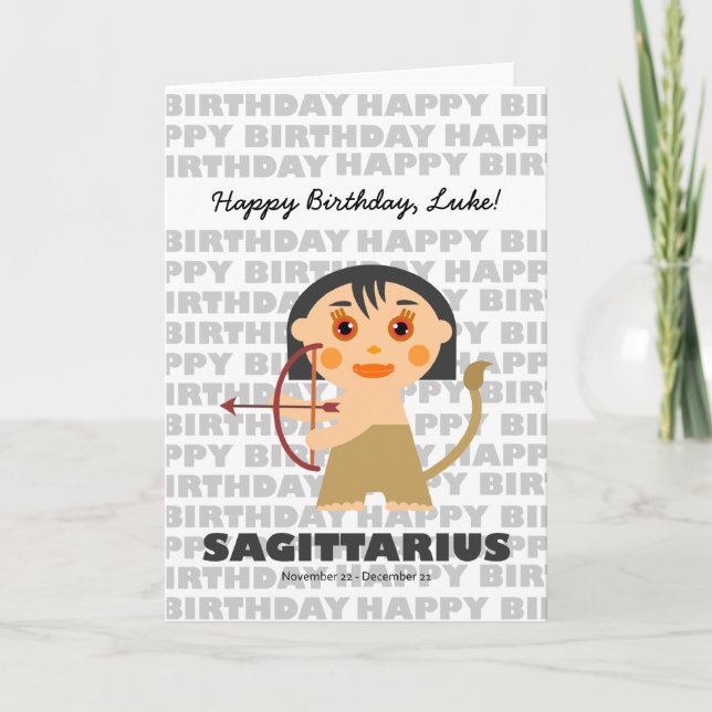 Sagittarius Zodiac Sign Birthday Card Karte (Vorderseite)