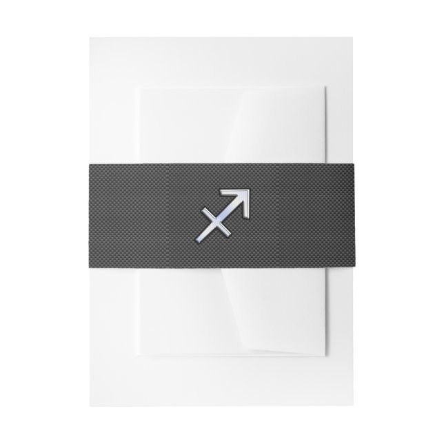 Sagittarius Zodiac Sign Black Carbon Fiber Style Einladungsbanderole (Vorderseite Beispiel)