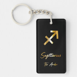 Sagittarius Zodiac Sign, Black & Gold Schlüsselanh Schlüsselanhänger