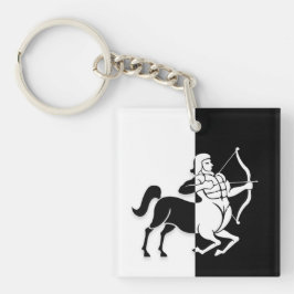 Sagittarius Zodiac Sign, Black & White Schlüsselan Schlüsselanhänger