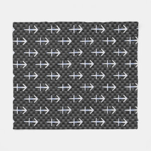 Sagittarius Zodiac Sign Carbon Fiber Style Fleecedecke