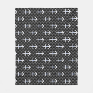 Sagittarius Zodiac Sign Carbon Fiber Style Fleecedecke