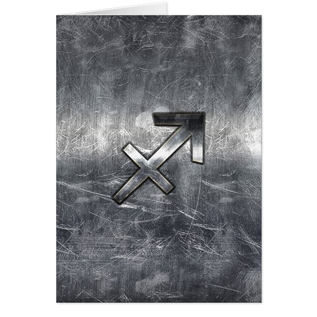 Sagittarius Zodiac Sign Distressed Steel (Vorne)