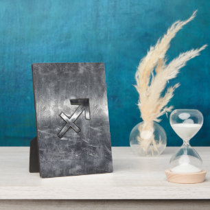Sagittarius Zodiac Sign Distressed Steel Fotoplatte