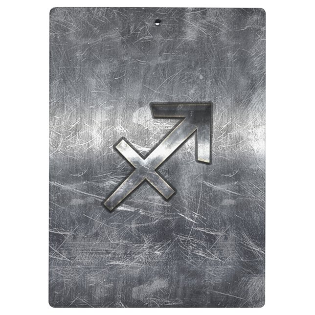 Sagittarius Zodiac Sign Distressed Steel Klemmbrett (Rückseite)