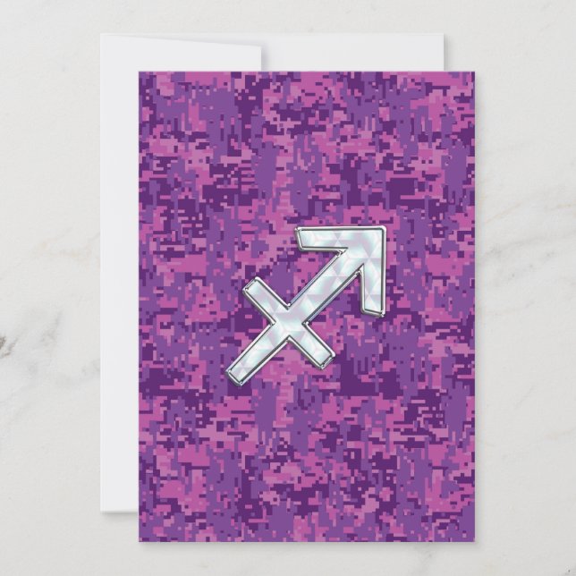 Sagittarius Zodiac Sign Fuchsia Digital Camouflage (Vorderseite)