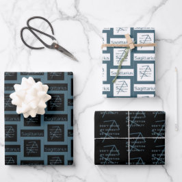 Sagittarius Zodiac Sign Fusion Angebot B&W Geschenkpapier Set