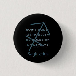 Sagittarius Zodiac Sign Fusion Zitat Blue Geburtst Button