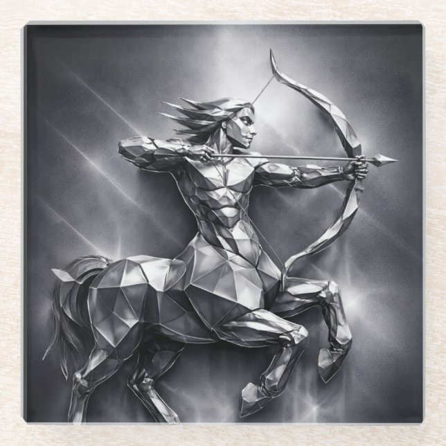 sagittarius zodiac sign glasuntersetzer (Vorderseite)