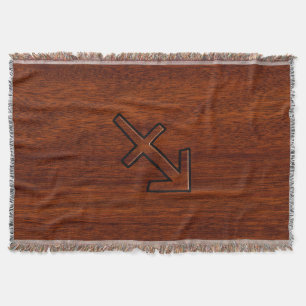 Sagittarius Zodiac Sign in Mahogany Wood Style Decke