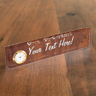 Sagittarius Zodiac Sign in Mahogany Wood Style Namensplakette
