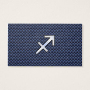 Sagittarius Zodiac Sign on Blue Carbon Fibre Print
