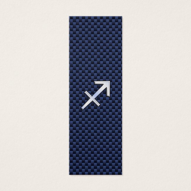Sagittarius Zodiac Sign on Blue Carbon Fibre Print (Devant)