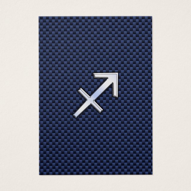 Sagittarius Zodiac Sign on Blue Carbon Fibre Print (Devant)
