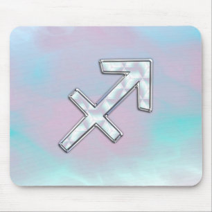 Sagittarius Zodiac Sign on Mother of Pearl Decor Mousepad