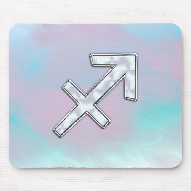 Sagittarius Zodiac Sign on Mother of Pearl Decor Mousepad (Vorne)