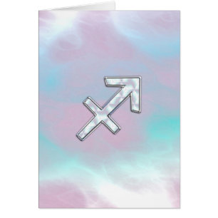 Sagittarius Zodiac Sign on Mother of Pearl Style
