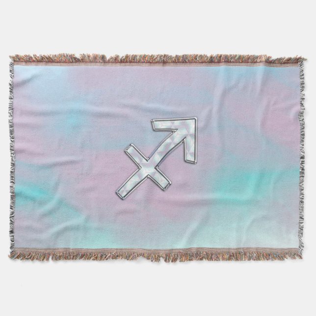 Sagittarius Zodiac Sign on Mother of Pearl Style Decke (Vorderseite)
