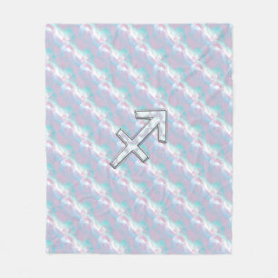 Sagittarius Zodiac Sign on Mother of Pearl Style Fleecedecke