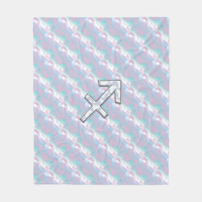 Sagittarius Zodiac Sign on Mother of Pearl Style Fleecedecke (Vorderseite)