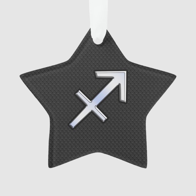 Sagittarius Zodiac Sign on Snake Skin Style Ornament (Vorderseite)