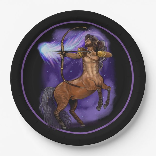 Sagittarius Zodiac Sign Pappteller (Vorderseite)