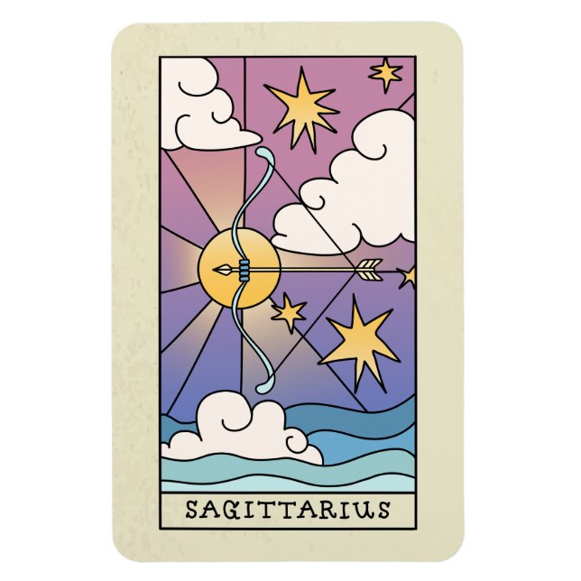Sagittarius Zodiac Signieren Abstrakte Kunst Vinta Magnet (Vertikal)