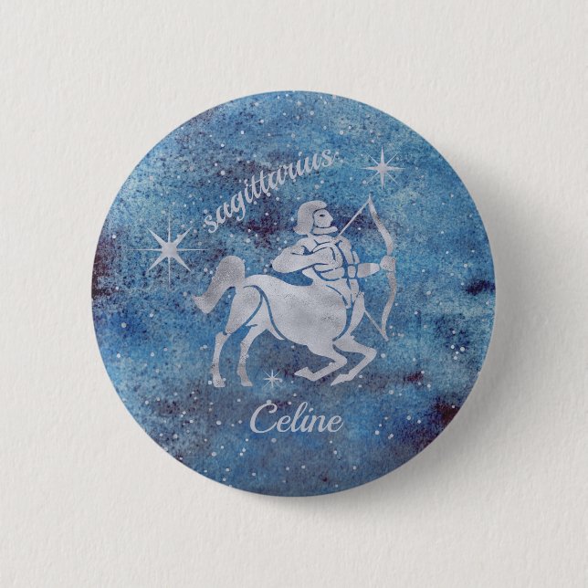 Sagittarius Zodiac Signing Button (Vorderseite)