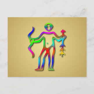 Sagittarius Zodiac Star Sign Rainbow Postkarte