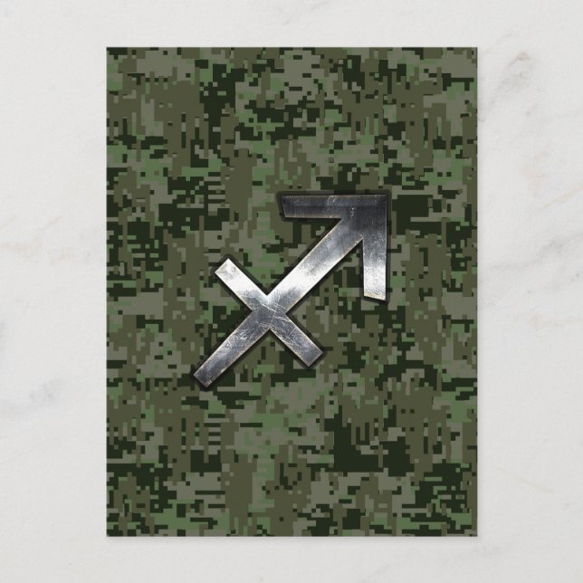 Sagittarius Zodiac-Symbol auf der digitalen Camouf Postkarte (Vorderseite)