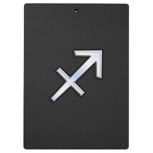 Sagittarius Zodiac Symbol auf schwarzer Schlangenh Klemmbrett