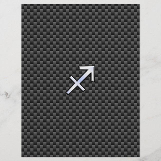 Sagittarius Zodiac Symbol Kohlefaser (Vorderseite)