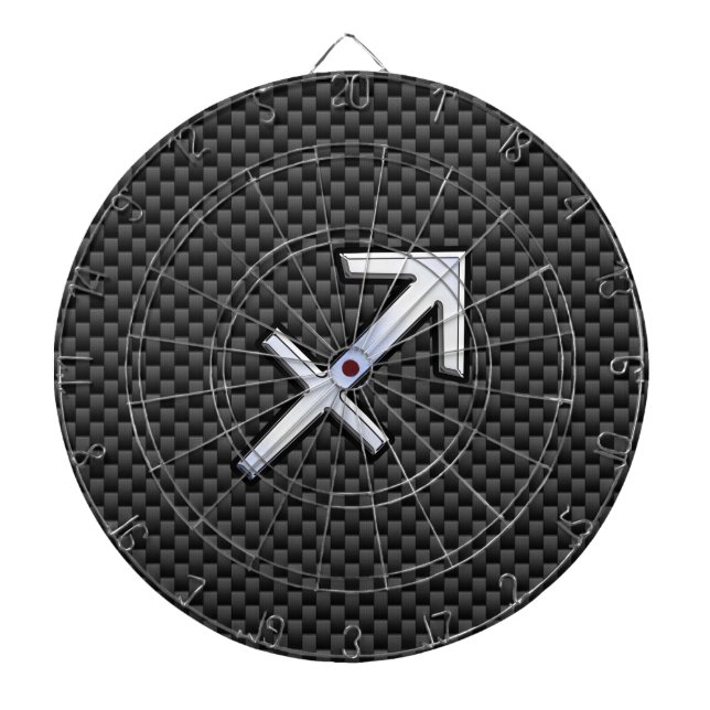 Sagittarius Zodiac Symbol Kohlefaser Dartscheibe (vorne)