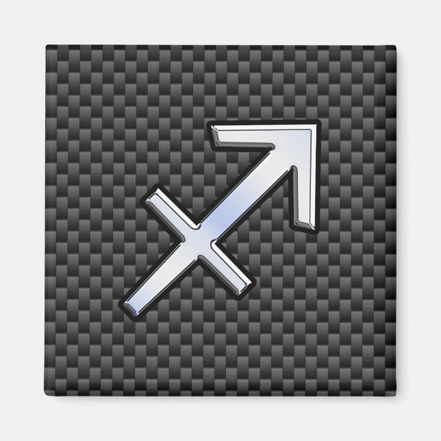 Sagittarius Zodiac Symbol Kohlefaser Magnet (Vorne)