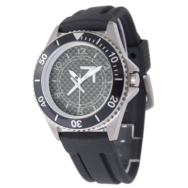 Sagittarius Zodiac Symbol Kohlekohle Dial Armbanduhr (Schrägansicht)