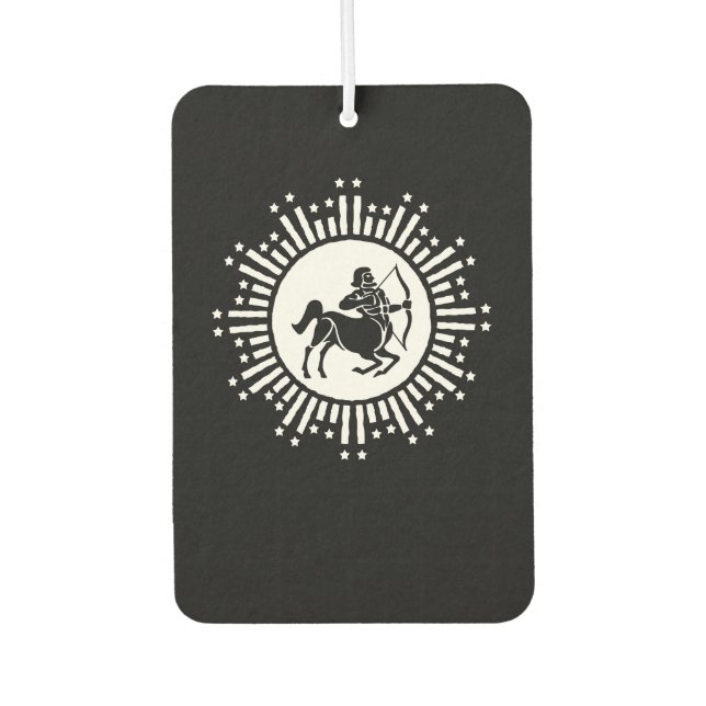 Sagittarius Zodiac-Symbol mit Sternexplosion Autolufterfrischer (Vorderseite)