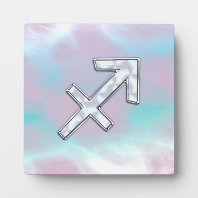 Sagittarius Zodiac Symbol Mutter von Pearl Style Fotoplatte (Vorderseite)