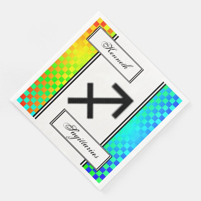 Sagittarius Zodiac Symbol Stand von Kenneth Yoncic Serviette (Ecke)