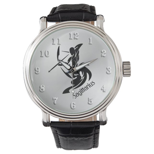 Sagittarius Zodiac Symbol und Zeichen Armbanduhr (Vorderseite)