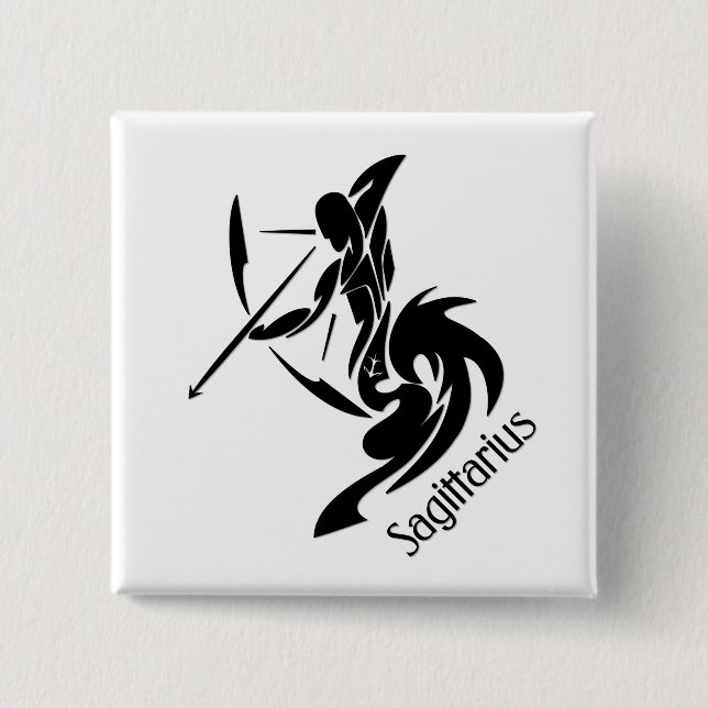 Sagittarius Zodiac Symbol und Zeichen Button (Vorderseite)