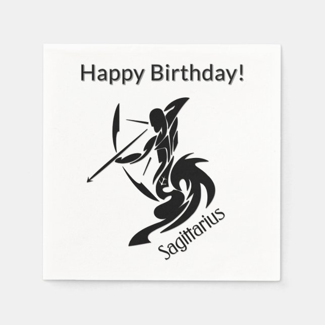 Sagittarius Zodiac Symbol und Zeichen Serviette (Vorderseite)