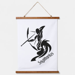 Sagittarius Zodiac Symbol und Zeichen Wandteppich Mit Holzrahmen